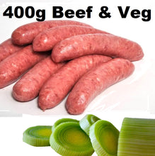 Load image into Gallery viewer, Beef and Vegetable Sausages 400g
